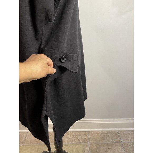 Comfy USA Black Stretch Poplin Funky Flated Button Shirt Tunic Size L - Picture 10 of 16